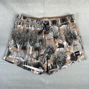Hugo Boss Swim Trunks Mens Large Brown Desert Graphic AOP Lined 2.5" Black Label